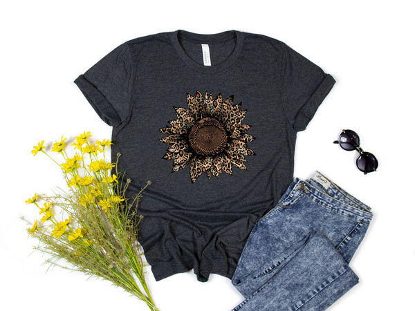 Leopard Sunflower Shirt, Womens Flowers Shirt, Sunflower Graphic Tee, Women's Tee, Trending, Gift For Her - 4.jpg