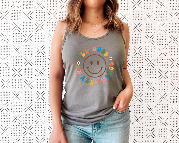 See Good In All Things Tank Top Tee, Retro Tank Shirt, Groovy Aesthetic Tank, Inspirational Tank, Positivity Tank Top, Retro Trendy Clothing - 7.jpg