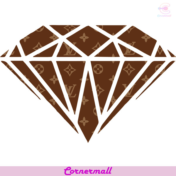 LV Brown Diamond Logo Svg, Diamond Logo Svg, LV Logo Svg, Lo