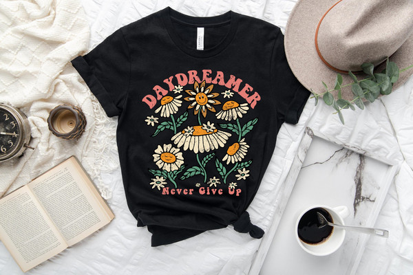 Boho Floral Shirt, Hippie Shirt, Daydreamer Shirt, Retro Tshirt, Floral t shirt, Summer tee, Flowers Tshirt, Garden Tee, Plants - 6.jpg