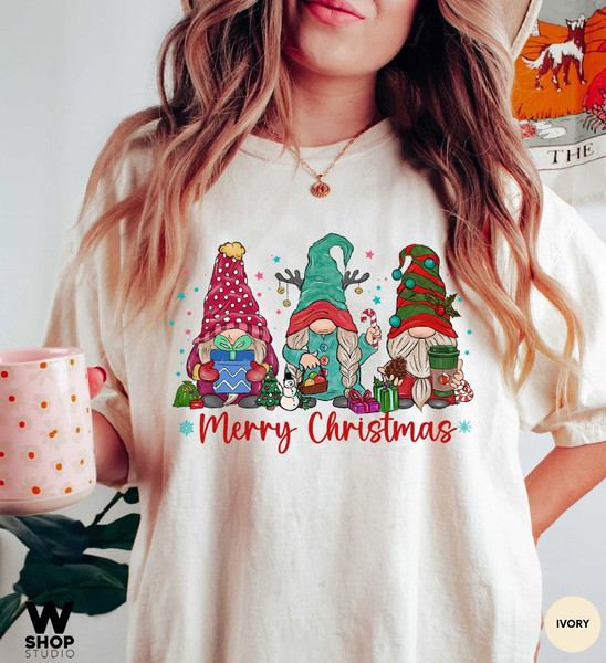 Christmas Gnomes Shirt, Gnome Shirt, Santa Gnomes Shirt, Christmas with my Gnomies, Christmas Shirt, Christmas Tee, Christmas Day Gift - 1.jpg