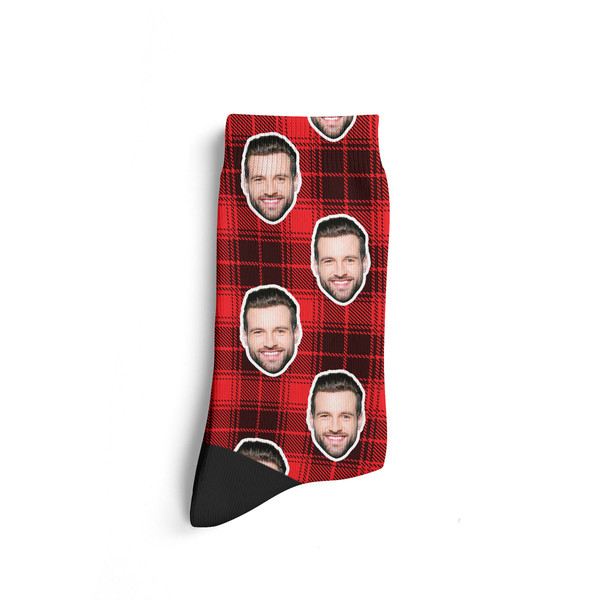 Custom Face Socks, Custom Photo Socks, Flannel Socks, Personalized Socks, Tartan Check Picture Socks, Funny Gift For Her Him or Best Friends - 2.jpg