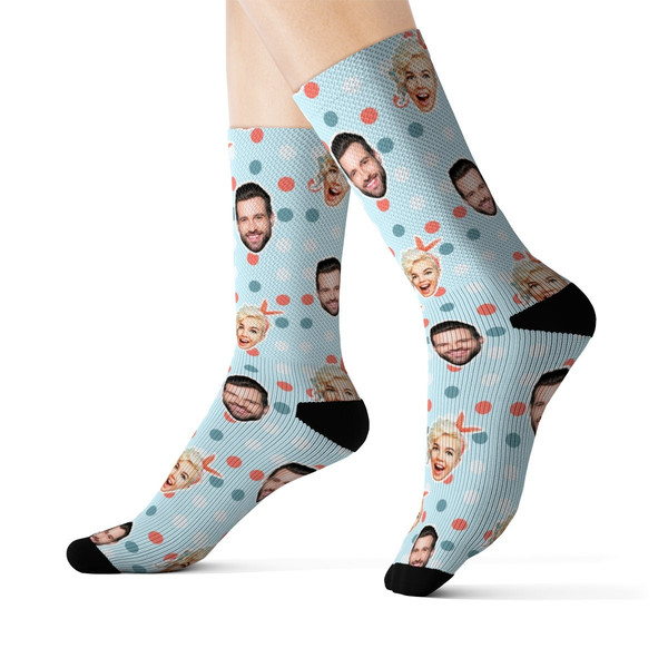 Custom Face Socks, Polka Dot Face Socks, Personalized Photo, Picture Face on Socks, Customized Funny Photo Gift For Her, Him or Best Friends - 2.jpg