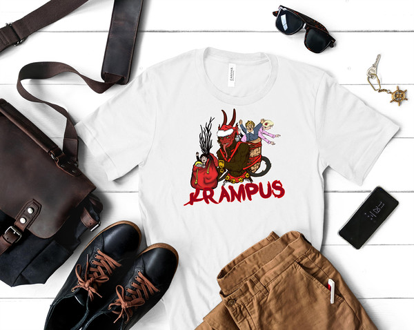 Krampus Catches All The Naughty and Unruly Children In His Sack And Basket On Krampusnacht Classic T_White_White.jpg
