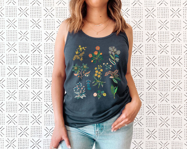 Floral Shirt Tank, Grow Positive Thoughts Tank, Bohemian Style Tank, Butterfly Shirt, Trending Right Now, Women's Graphic Tank, Love Tank - 3.jpg