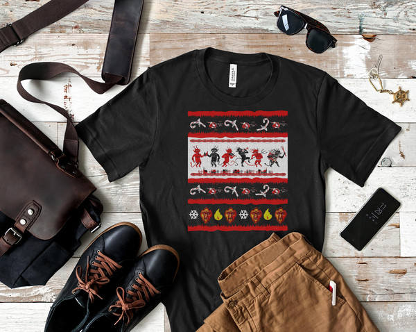 Krampus Christmas Gifts Presents The Krampus The Christmas Devil Having A Partying Krampus Ugly Chri_Shirt_Black.jpg