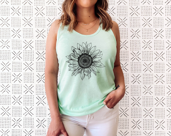 Sunflower Tank Top Sunflower Tank Tops for Women Plus Size Clothing Available Womens Summer Tops Womens Summer Clothing Sun - 1.jpg
