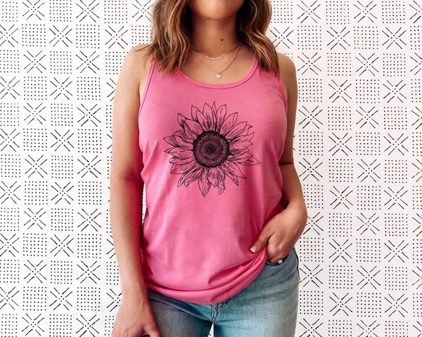 Sunflower Tank Top Sunflower Tank Tops for Women Plus Size Clothing Available Womens Summer Tops Womens Summer Clothing Sun - 2.jpg