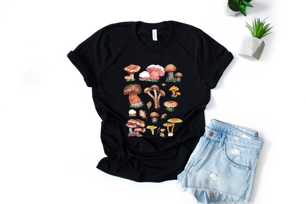 Vintage Illustration Mushroom Decor Art Shirt, Botanical Shirt, Plant Shirt, Mushroom Shirt, Hippie Shirt, Nature Lover - 2.jpg