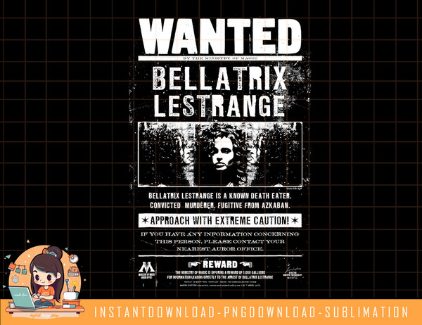Harry Potter Wanted Bellatrix png, sublimate, digital download.jpg