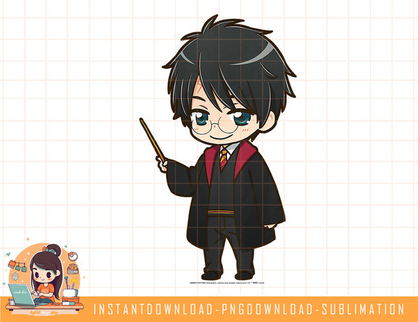 Kids Harry Potter Anime Style Portrait png, sublimate, digit