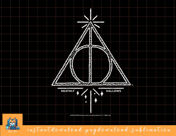 Kids Harry Potter Deathly Hallows Symbol Line Art png, sublimate, digital download.jpg
