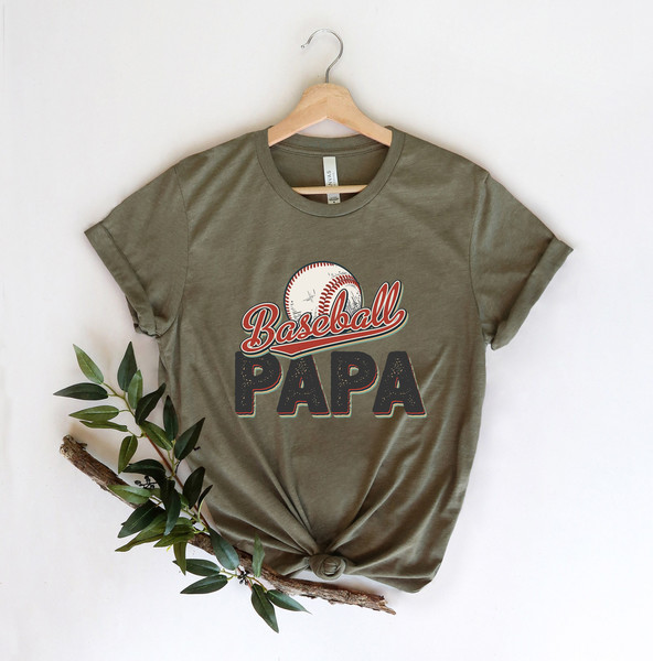 Baseball Papa Shirt, shirt for baseball Grandpa, Gift for Grandpa, Fathers Day Gift, Grandpa baseball Shirt, baseball Tshirt, Birthday gift - 1.jpg