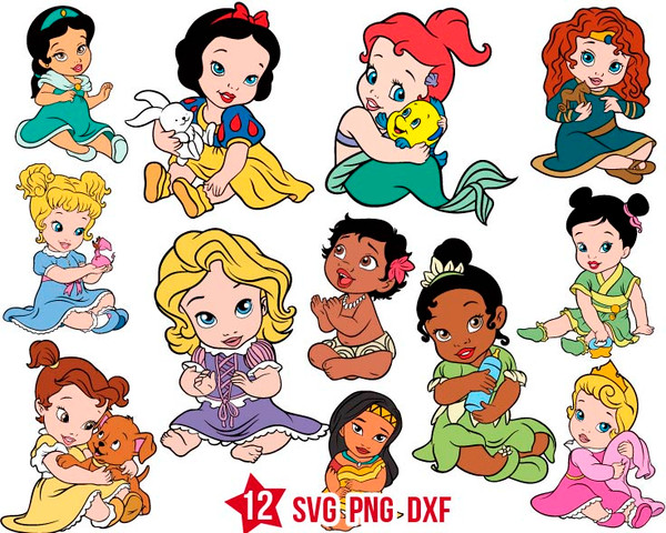 disney baby princess svg for cricut