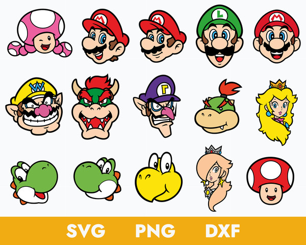 Bowser Head Png, Mario Characters Png, Super Mario Png, Cartoon Png Digital  File, bowser png 