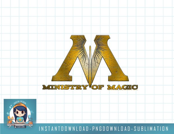 Kids Harry Potter Ministry Of Magic Gold Logo png, sublimate, digital download.jpg