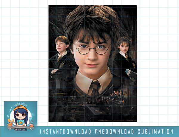 Kids Harry Potter Ron And Hermione Classroom Portrait png, sublimate, digital download.jpg