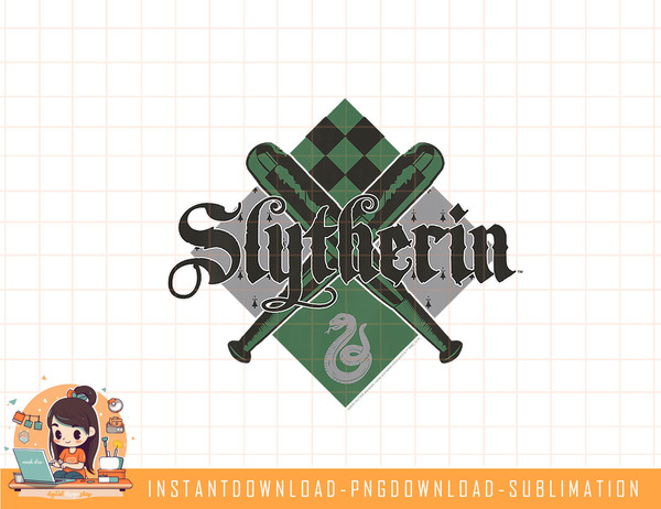 Kids Harry Potter Slytherin Quidditch Bats Cross png, sublimate, digital download.jpg