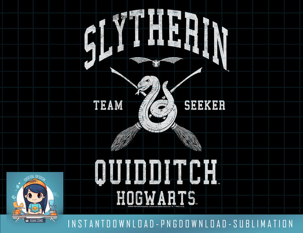 Kids Harry Potter Slytherin Team Seeker Text png, sublimate, digital download.jpg