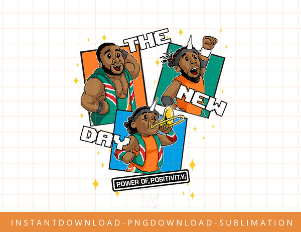 WWE The New Day 8 Bit Poster T-Shirt copy.jpg