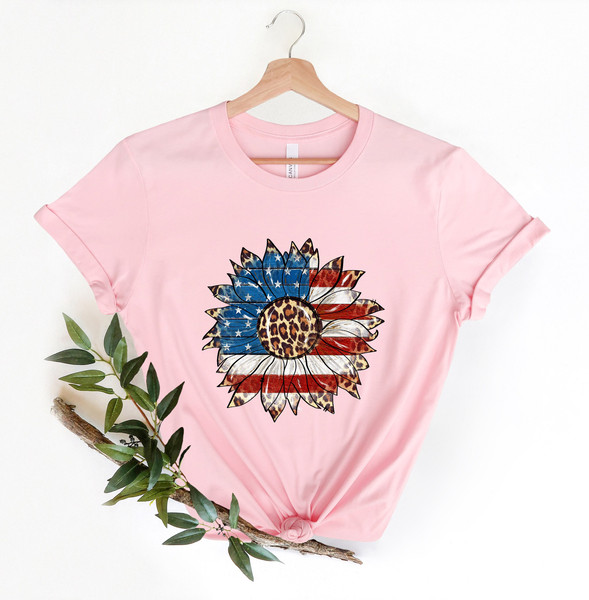 America Sunflower Shirt, Sunflower Flag Gift Shirt,Leopard Sunflower 4Th Of July Shirt, 4Th Of July Flag Gift Shirt, Independence Shirt, - 1.jpg