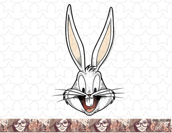 Kids Looney Tunes Bugs Bunny Sketched Big Face png, sublimation, digital download .jpg