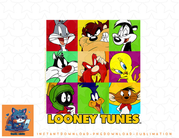 Kids Looney Tunes Character Pop Art Box Up png, sublimation, digital download.jpg