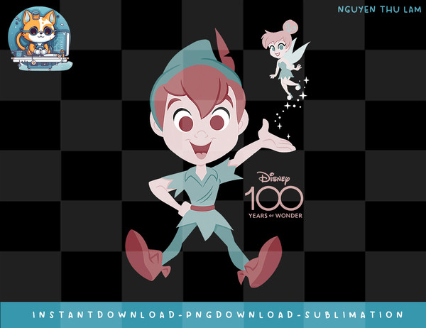 Disney 100 Years of Wonder Peter Pan Tinker Bell Muted D100 png, digital prints.jpg