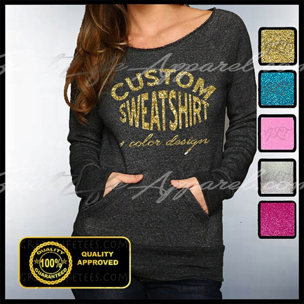 CUSTOM OFF SHOULDER Sweatshirt, Custom Tees, Customized Sweaters, Personalized Shirts, Customized Eco Sweatshirts, Custom Glitter Shirt - 1.jpg