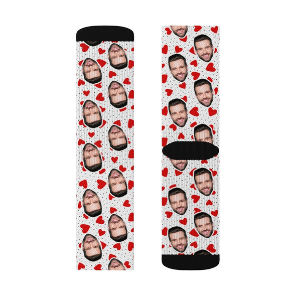 Custom Face Socks, Custom Heart Photo Socks, Face on Socks, Personalized, Love Heart Picture Socks, Valentine Gift For Her, Him Friends - 1.jpg