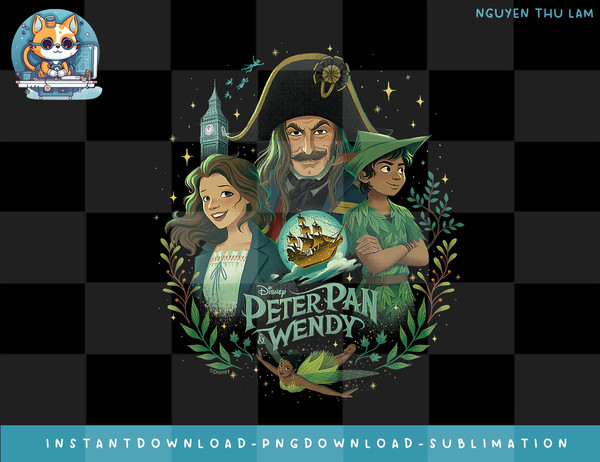 Disney Peter Pan & Wendy Illustrated Characters Disney png, digital prints.jpg