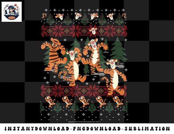 Disney Christmas Winnie The Pooh Tigger Ugly Sweater png, sublimation, digital download.jpg