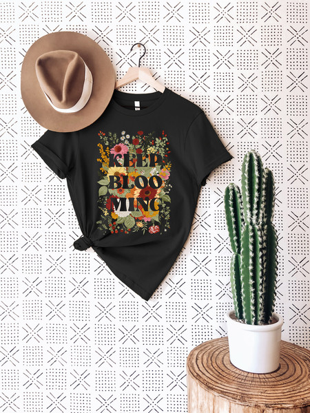 Keep Blooming Tee, Floral T-shirt, Bohemian Style Shirt, Butterfly Shirt, Trending Right Now, Women's Graphic T-shirt, Love Tee - 5.jpg