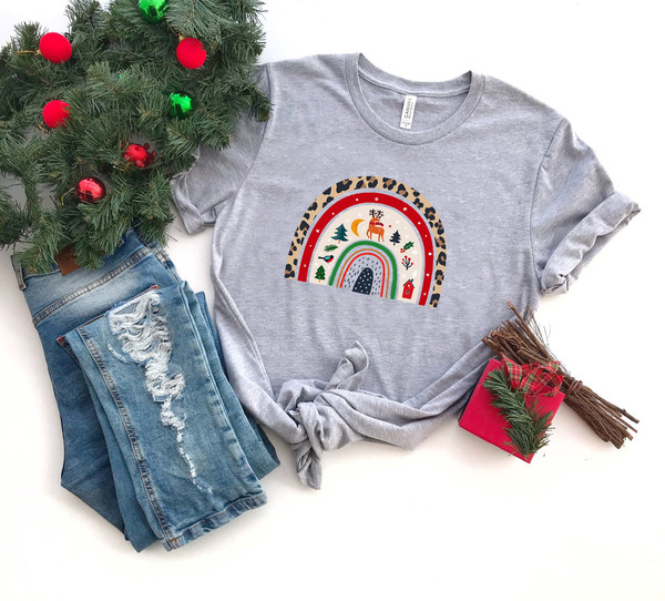 Merry Christmas Shirt, Christmas Rainbow T-shirt, Rainbow Shirt, Christmas Family Shirt, Merry Christmas Shirt, Christmas Gift, Holiday Gift - 4.jpg