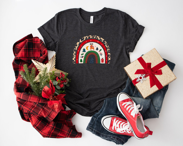 Merry Christmas Shirt, Christmas Rainbow T-shirt, Rainbow Shirt, Christmas Family Shirt, Merry Christmas Shirt, Christmas Gift, Holiday Gift - 5.jpg