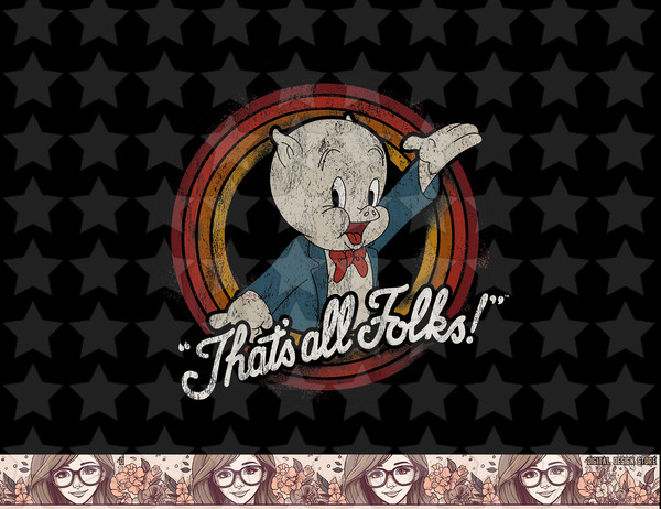 Kids Looney Tunes Porky Pig Thats All Folks Classic png, sublimation, digital download .jpg