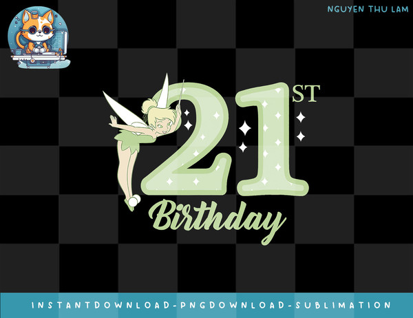 Disney Peter Pan 21st Birthday Tinkerbell Portrait png, digital prints.jpg