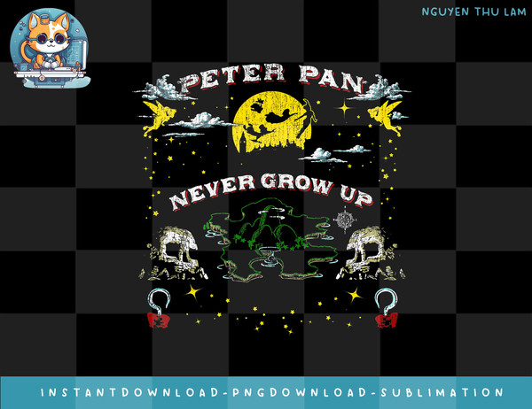 Disney Peter Pan Artsy Colorful Never Grow Graphic T-Shirt png, digital prints.jpg