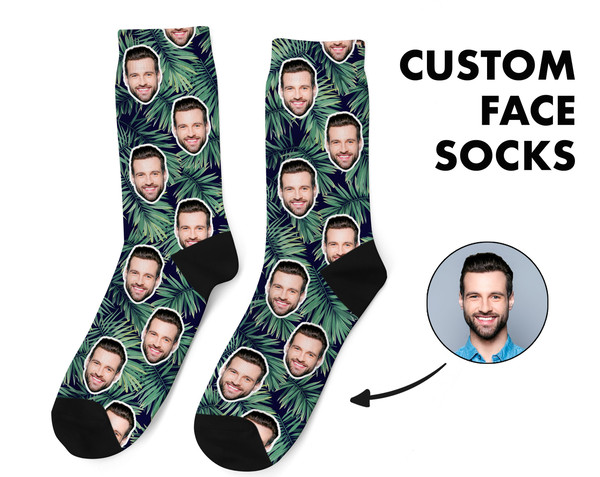 Crazy Face Socks, Custom Photo Socks, Face on Socks, Personalized Socks, Tropical Picture Socks, Funny Gift For Her, Him or Best Friends - 1.jpg