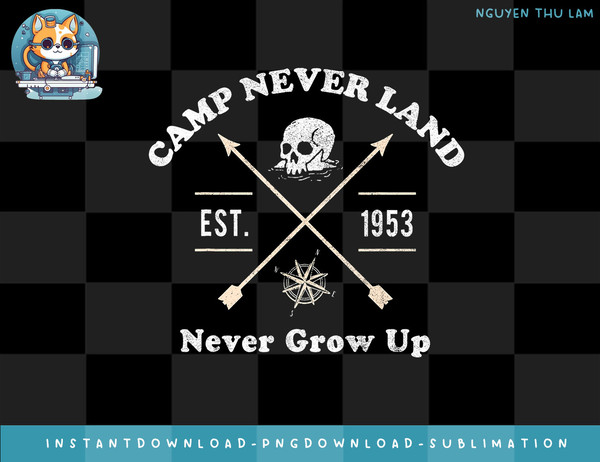 Disney Peter Pan Camp Never Land Est. 1953 Never Grow Up png, digital prints.jpg