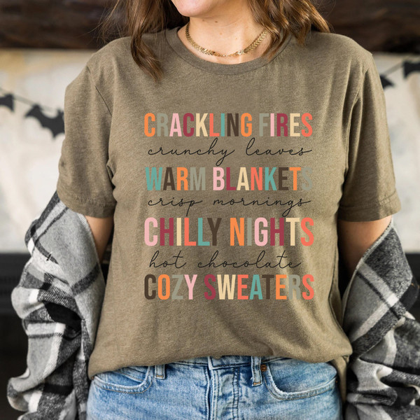 Crackling Fires, Crunchy Leaves, Cozy Sweaters Shirts, Fall Lover Shirts, Fall Concept Shirt, Pumpkin Shirt, Autumn Shirts, Fall T-Shirt - 2.jpg