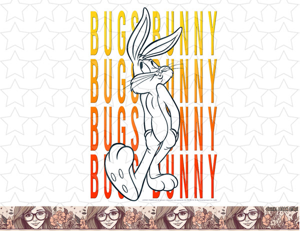 Looney Tunes Bugs Bunny Text Stack Portrait png, sublimation, digital download .jpg