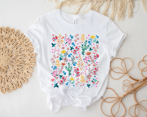 Wildflower Tshirt, Wild Flowers Shirt, Floral Tshirt, Flower Shirt, Gift for Women, Ladies Shirts, Best Friend Gift - 4.jpg