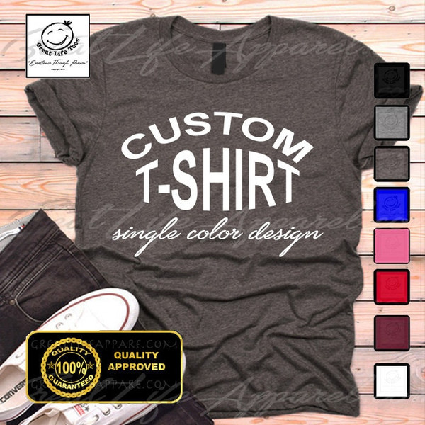 Custom T-shirt, Custom Tees, Personalized Shirt, Choose Your Text, Men's, Women's, V-necks, Unisex Kid - 1.jpg