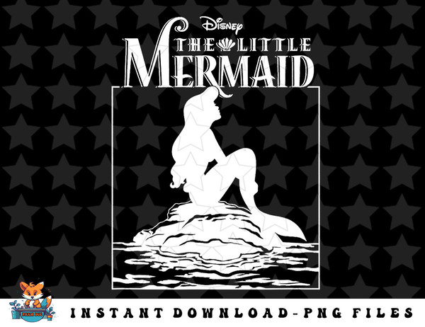 Disney The Little Mermaid Ariel Skygazing On Rock White png, sublimation, digital download.jpg