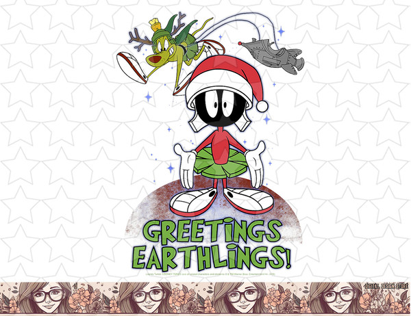 Looney Tunes Christmas Marvin Greetings Earthlings png, sublimation, digital download .jpg