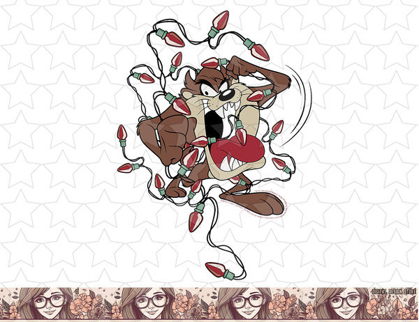 Looney Tunes Christmas Taz Light Tangle png, sublimation, digital download .jpg