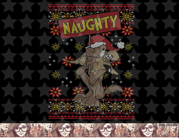 Looney Tunes Christmas Wile E. Coyote Naughty Ugly Print png, sublimation, digital download .jpg