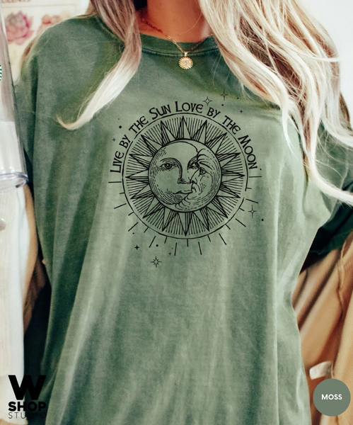 Sun Moon Stars Tee, Celestial Tee, Graphic Tee, Sun Shirt, One with the Sun, Boho Shirt, Vintage Tee, Mystical Tee, Oversized Bohemian - 3.jpg