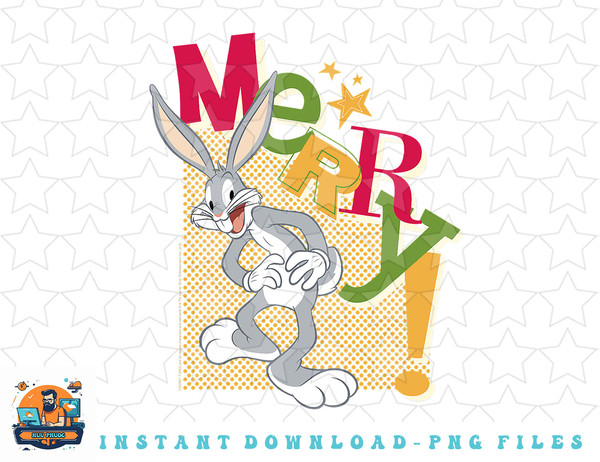 Looney Tunes Christmas Bugs Bunny Merry Portrait png, sublimation, digital download.jpg